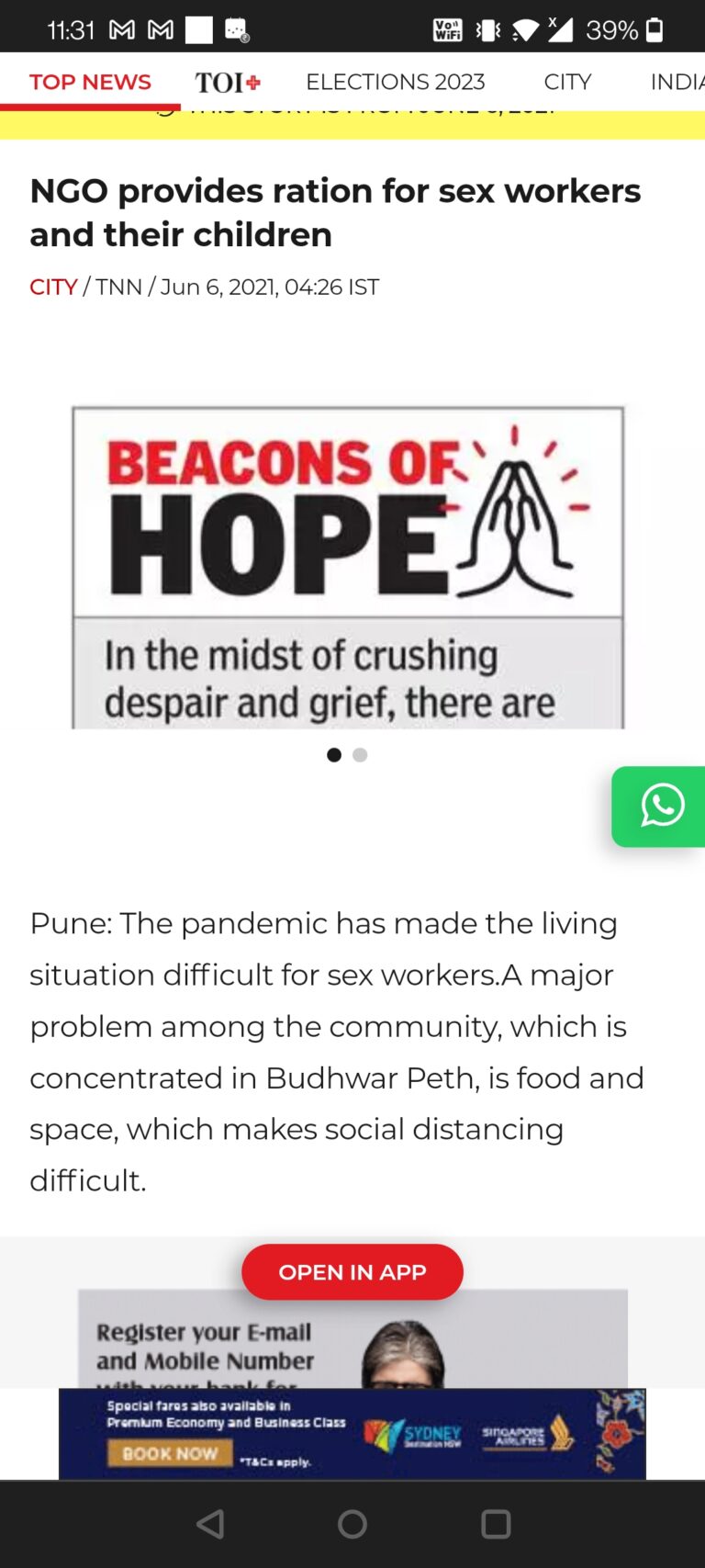 1 Times of India June 6 2021