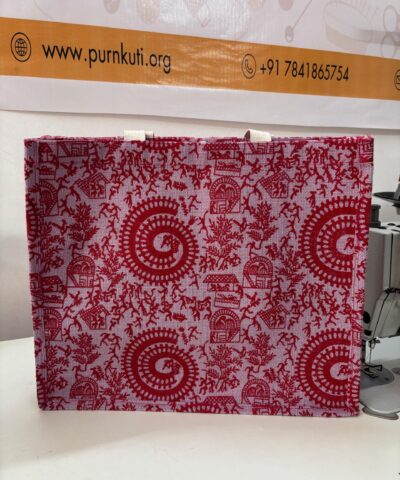 Handcrafted Warli-Print Jute Bag