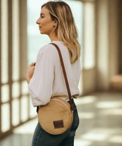 Round Jute Sling Bag
